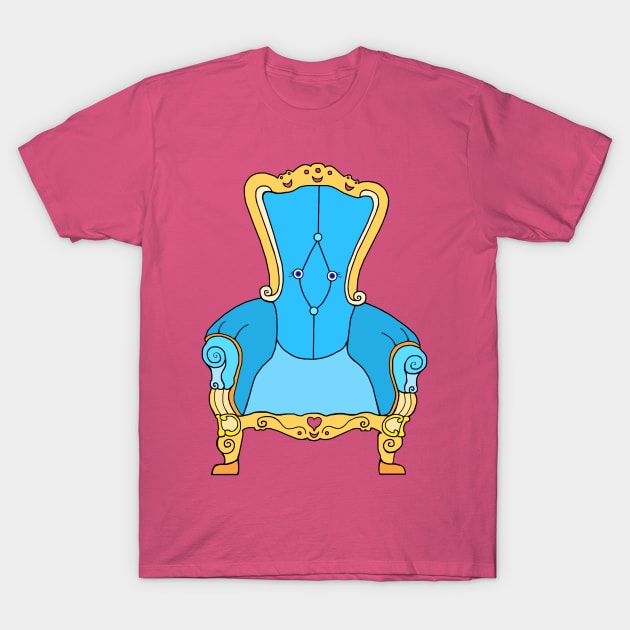 Blue Victorian Cheerful Chair T-Shirt by Art by Deborah Camp